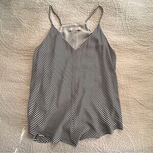 LOFT Navy and White Striped Camisole Medium